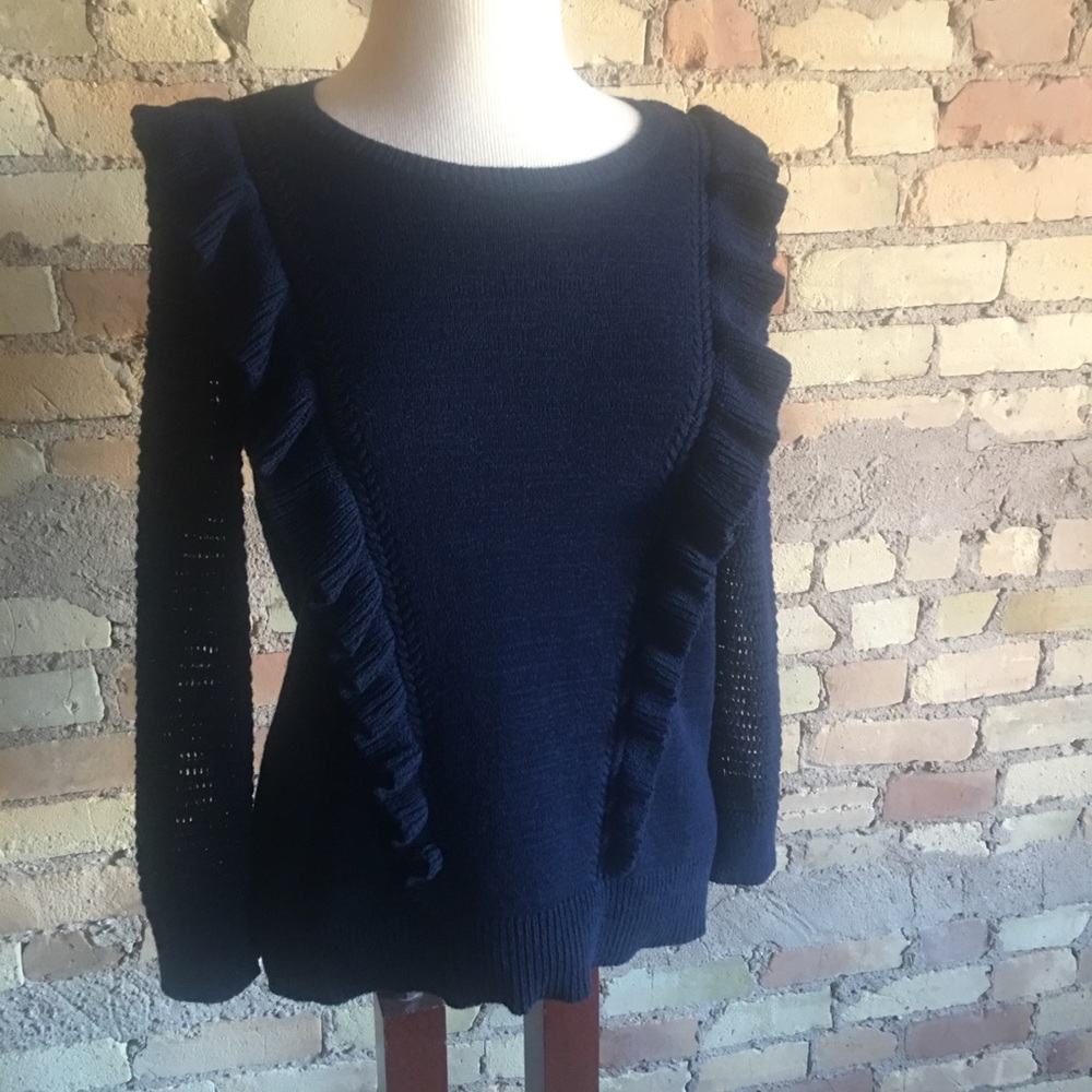 Loft sweater with ruffle detail - Picture 1 of 5